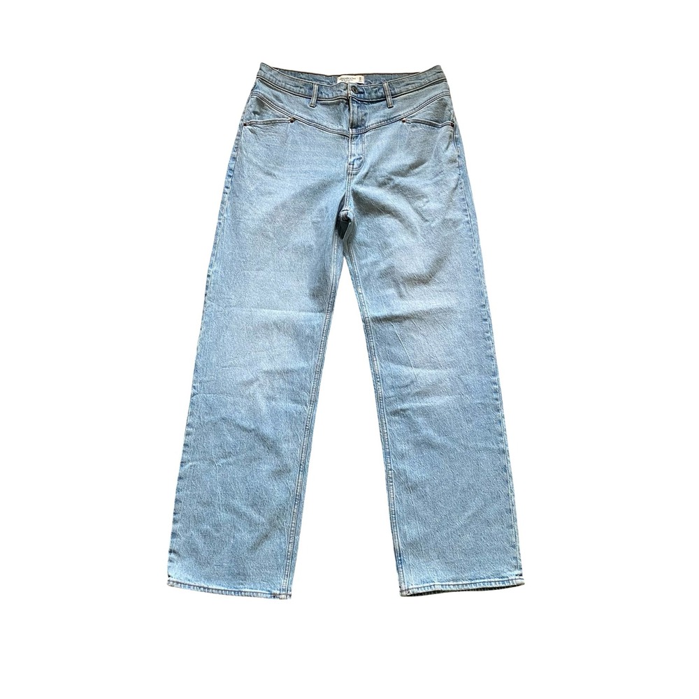 Abercrombie & Fitch The 90s Relaxed Jean High Rise Light Wash Blue‎ 32 14L